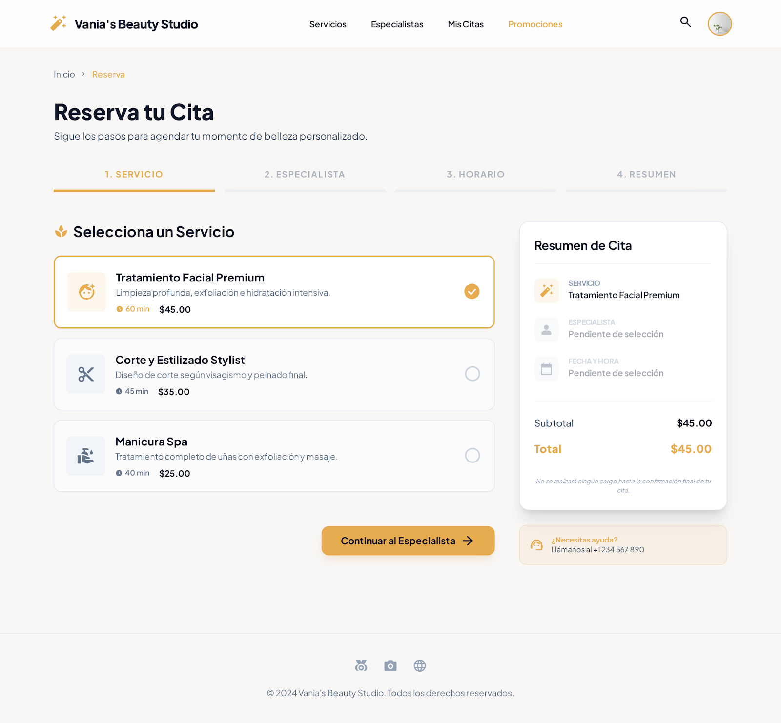 Vista de agenda de KaigelERP